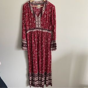 Knox Rose Maxi Dress Boho Bell Sleeve Size Medium